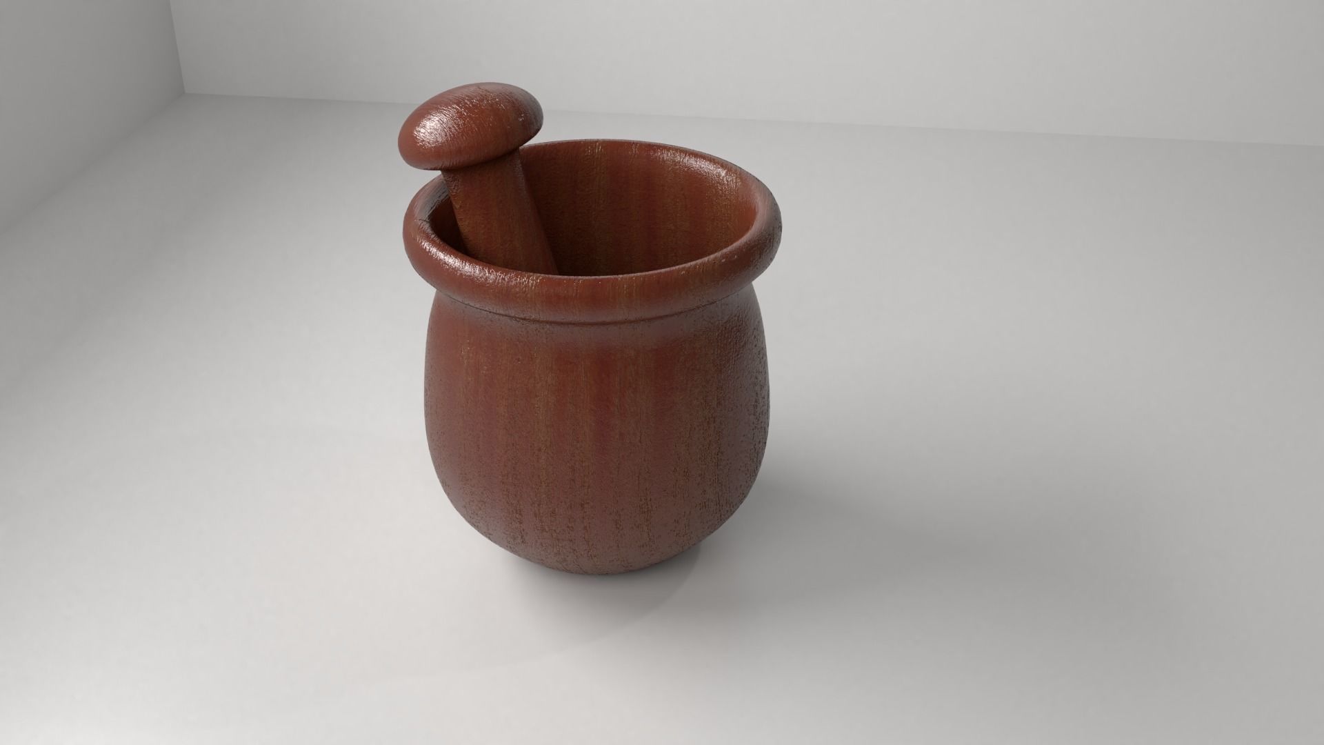 Wood Mortar and Pestle 9 3D model_1