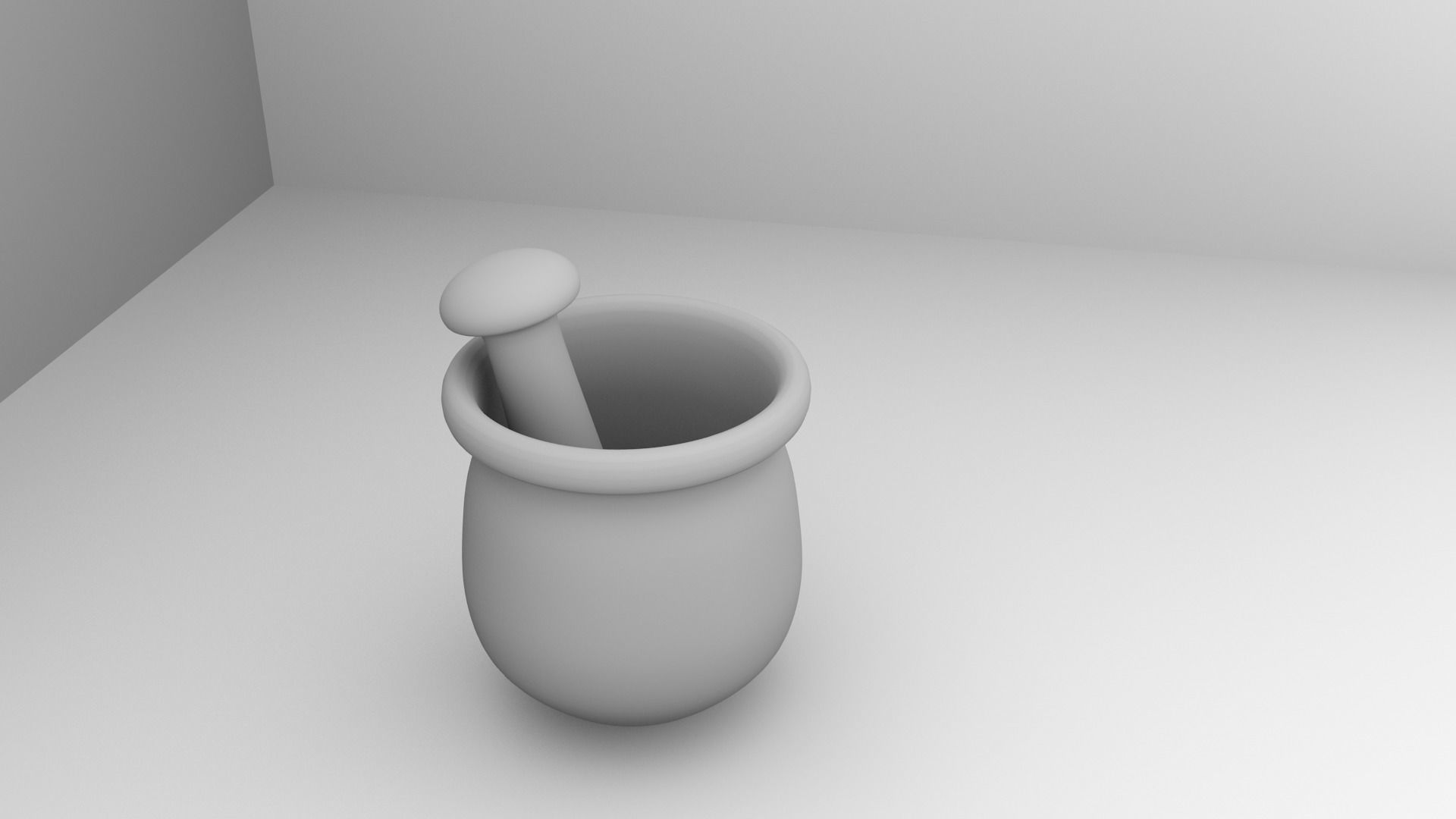 Wood Mortar and Pestle 9 3D model_3