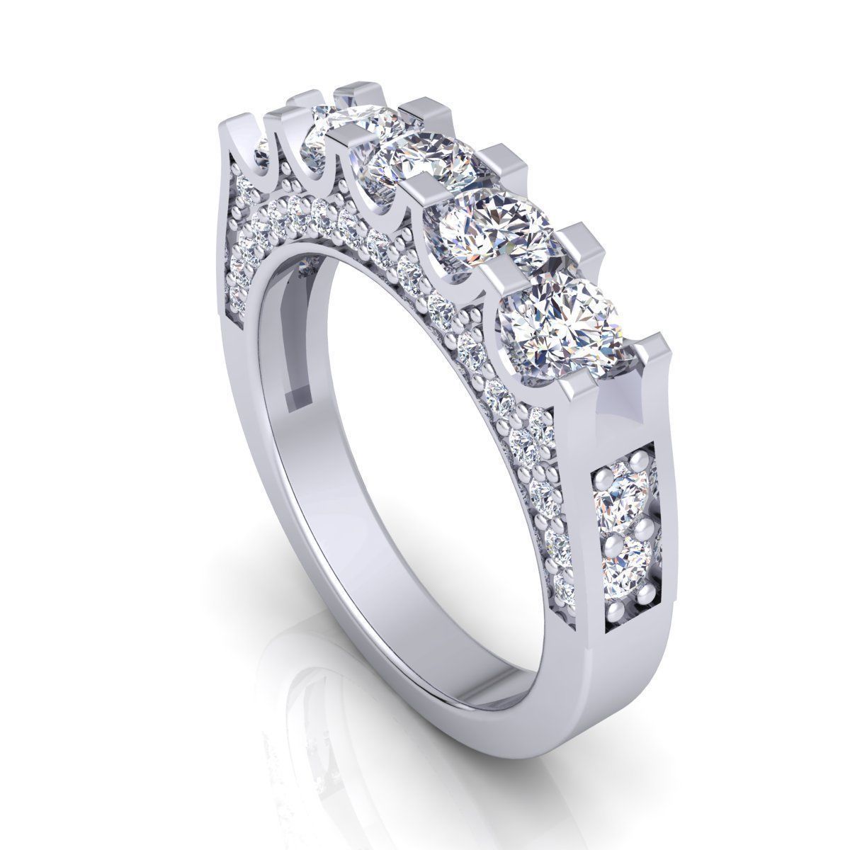 Diamond Ring 01 3D print model_4