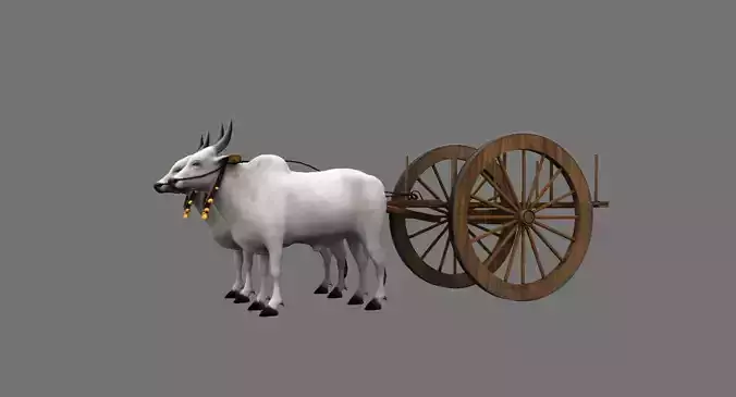 Bullock cart 3d model