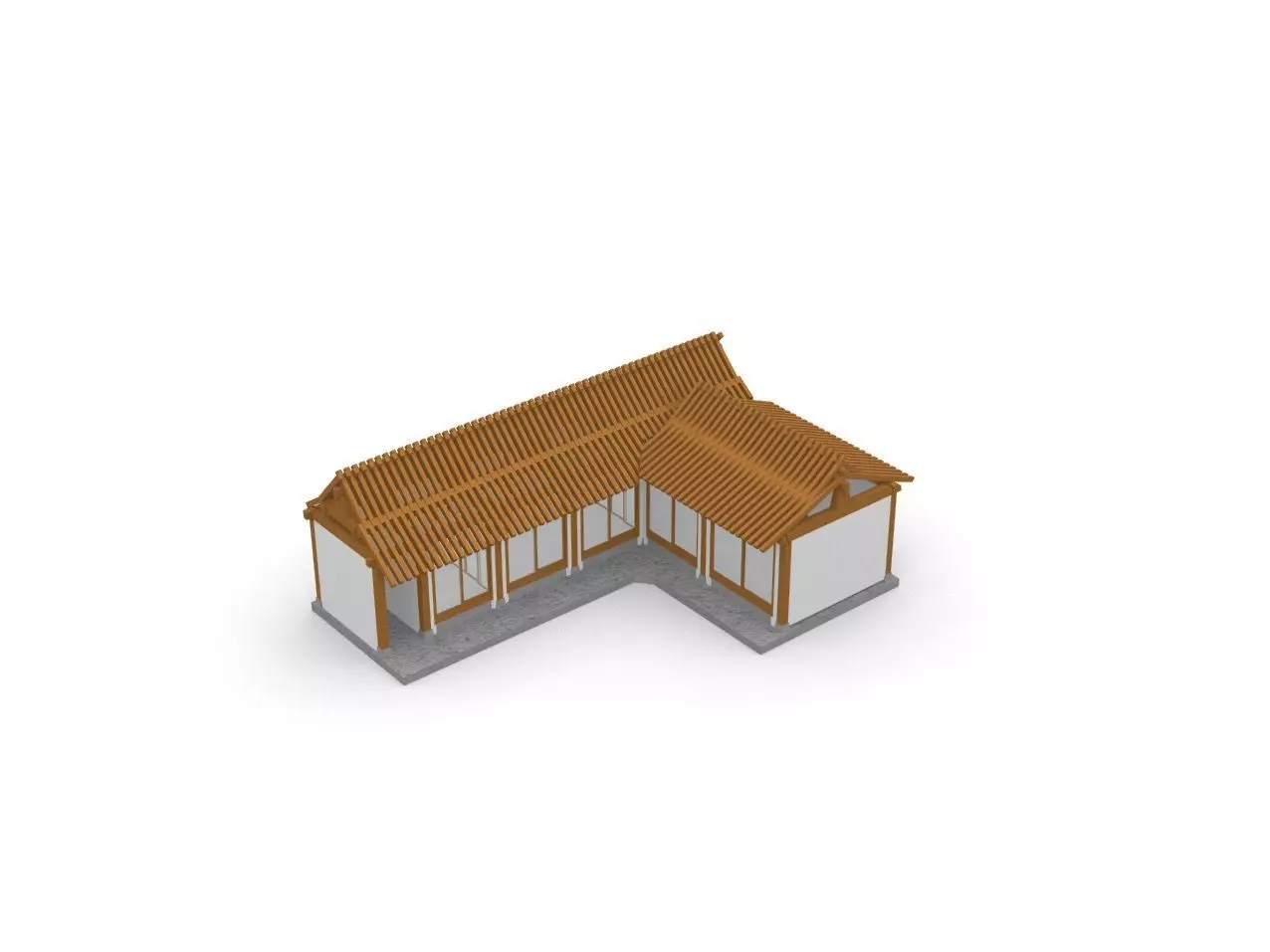 Hanok 3d chinese house 3D model_0