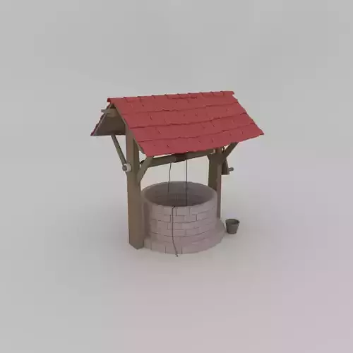 3D Well Model water with roof