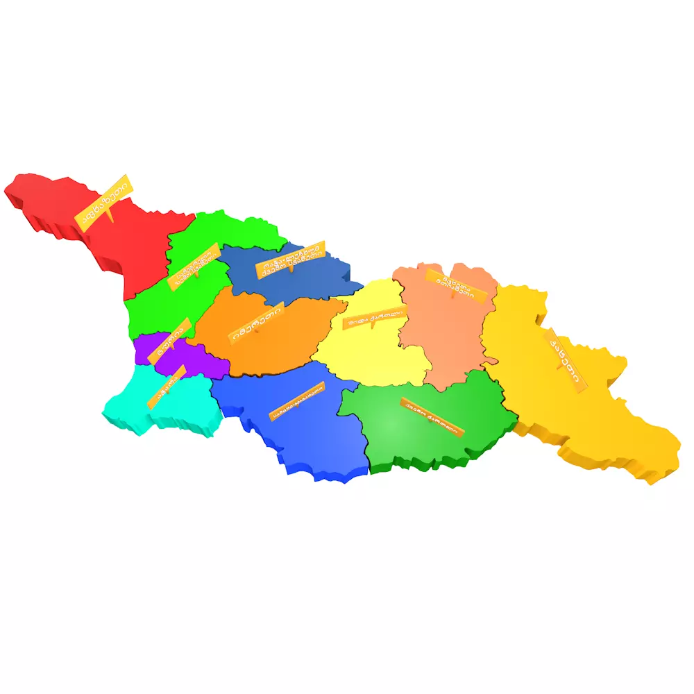 Georgia map 3D model Low-poly 3D model