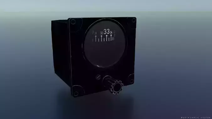 US DIRECTIONAL GYRO GAUGE Low-poly 3D model