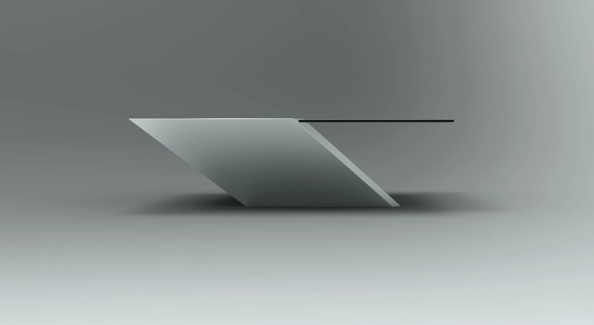 Steel Coffee Table 3D model_2