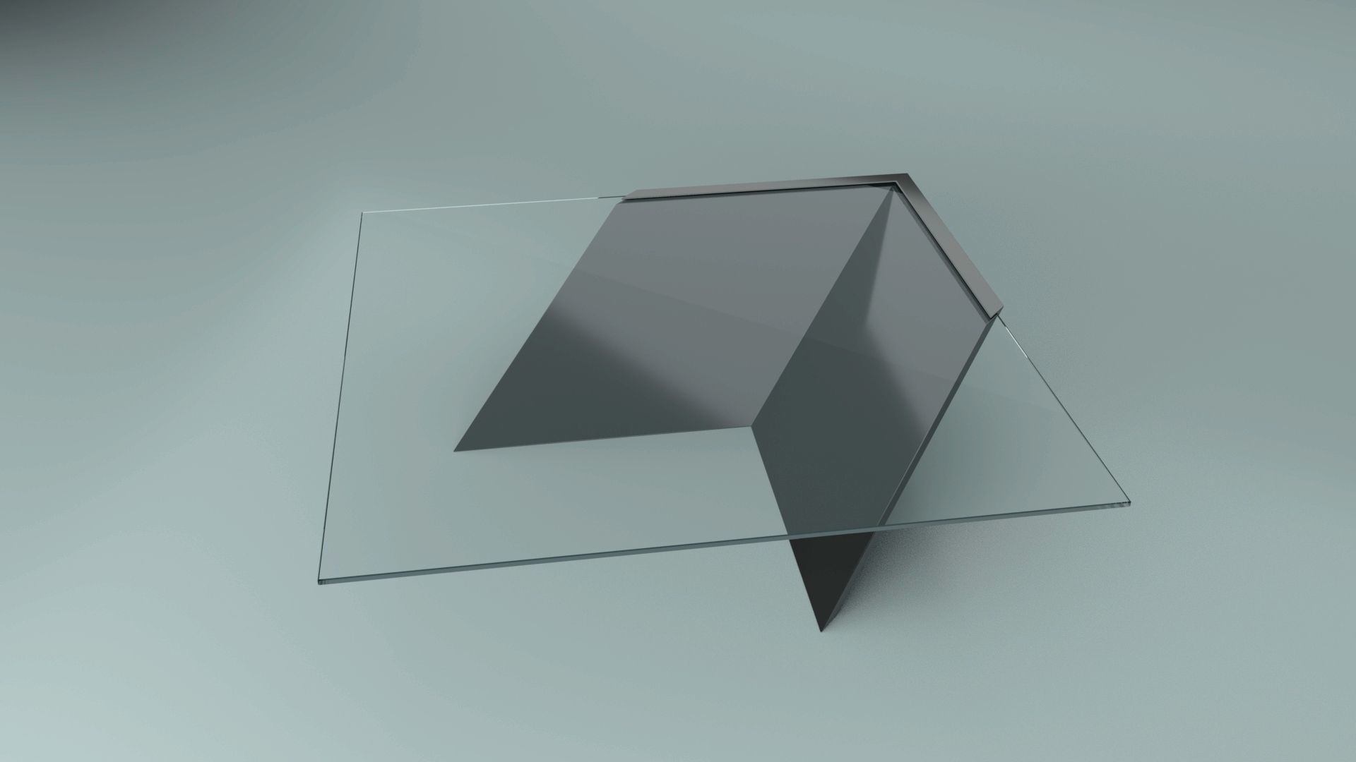 Steel Coffee Table 3D model_3