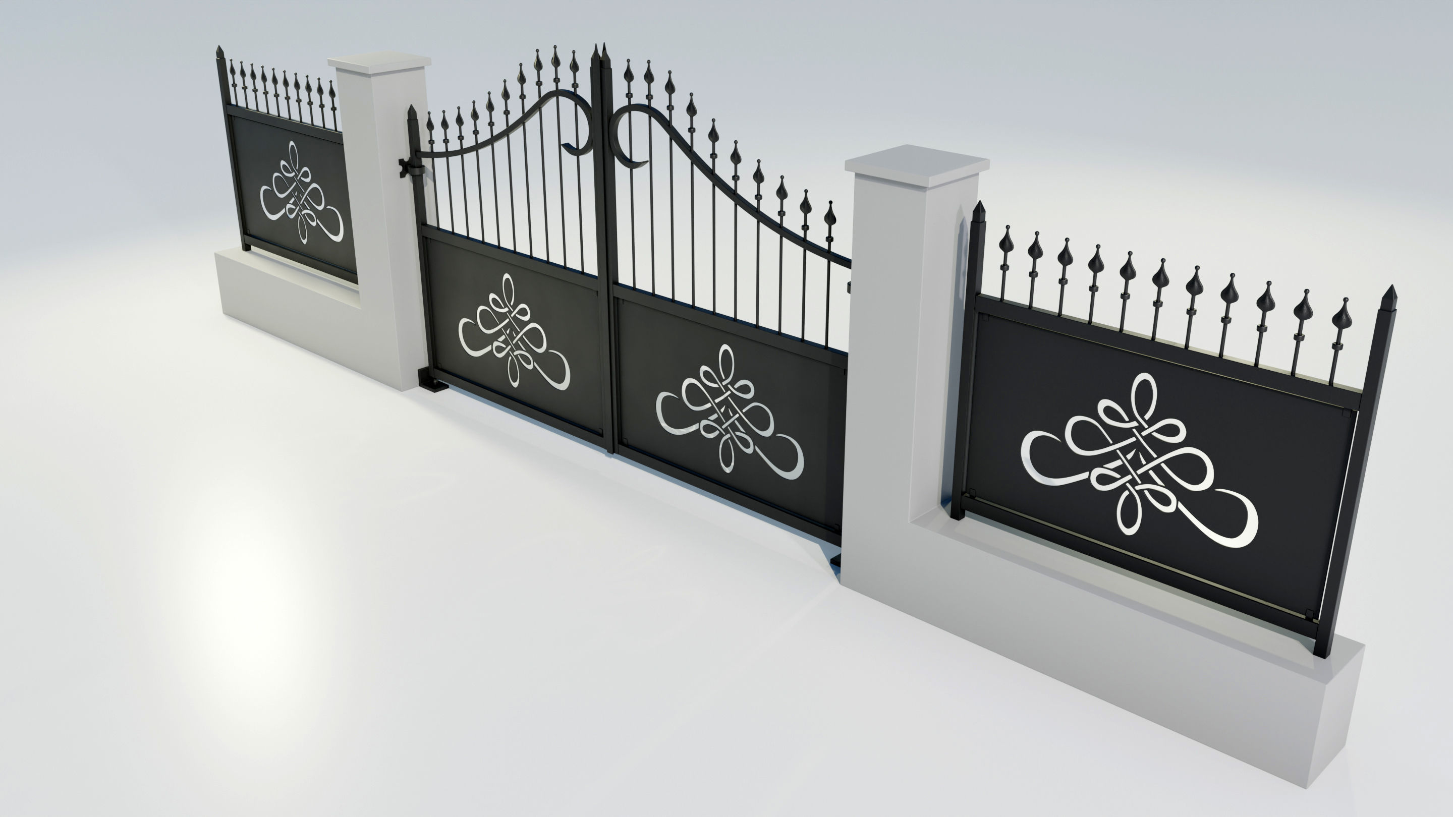 Wrought Iron Gate 2 3D model_3