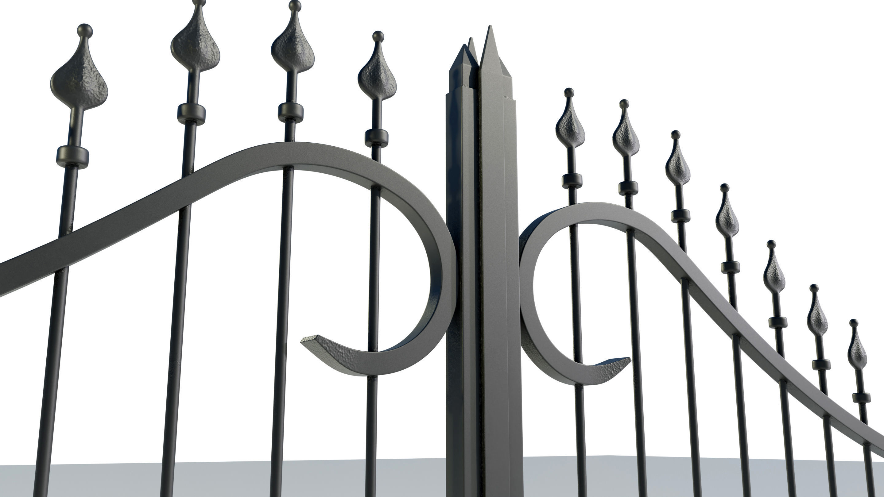 Wrought Iron Gate 2 3D model_8