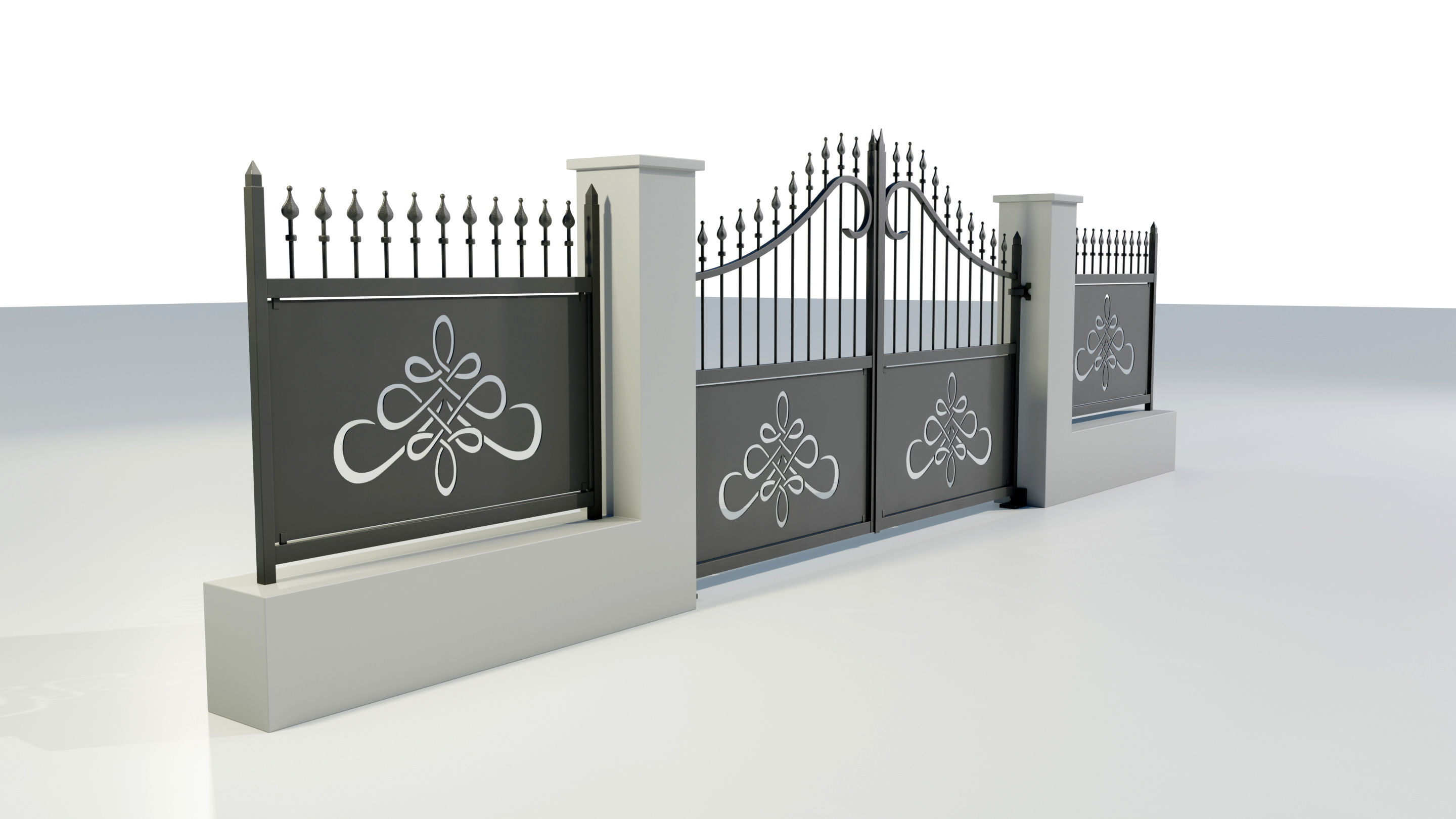 Wrought Iron Gate 2 3D model_6