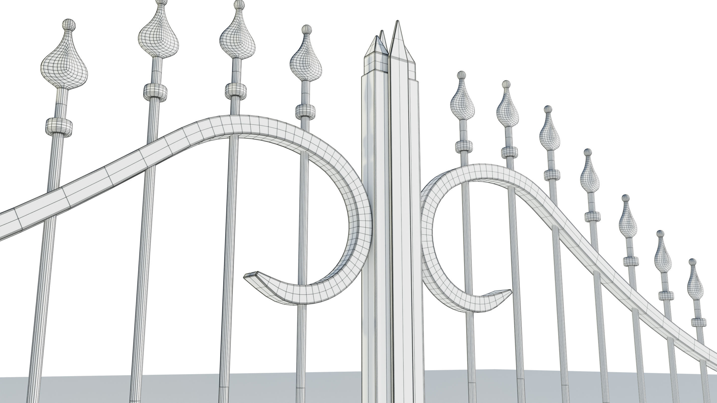 Wrought Iron Gate 2 3D model_19