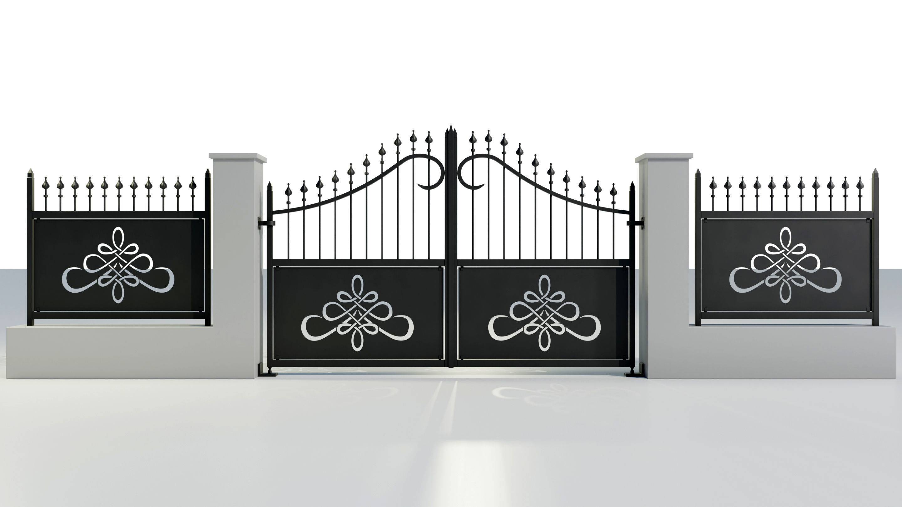 Wrought Iron Gate 2 3D model_7