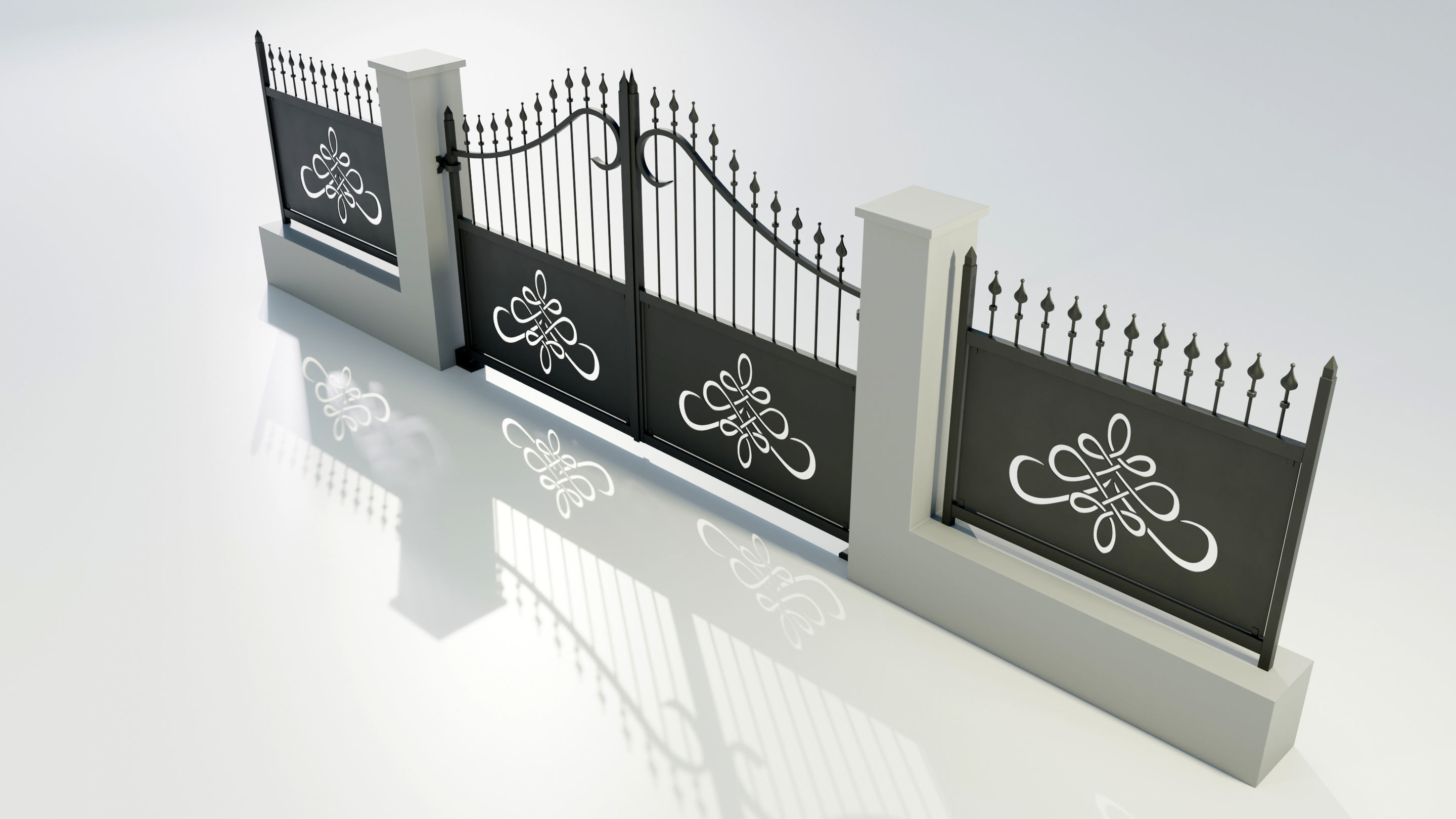 Wrought Iron Gate 2 3D model_5