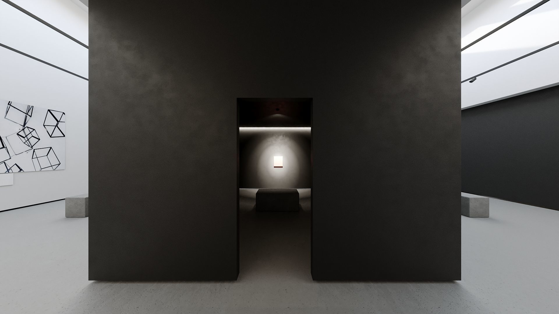VR Art Gallery 2020 4K Corona Max Scene Low-poly 3D model_6