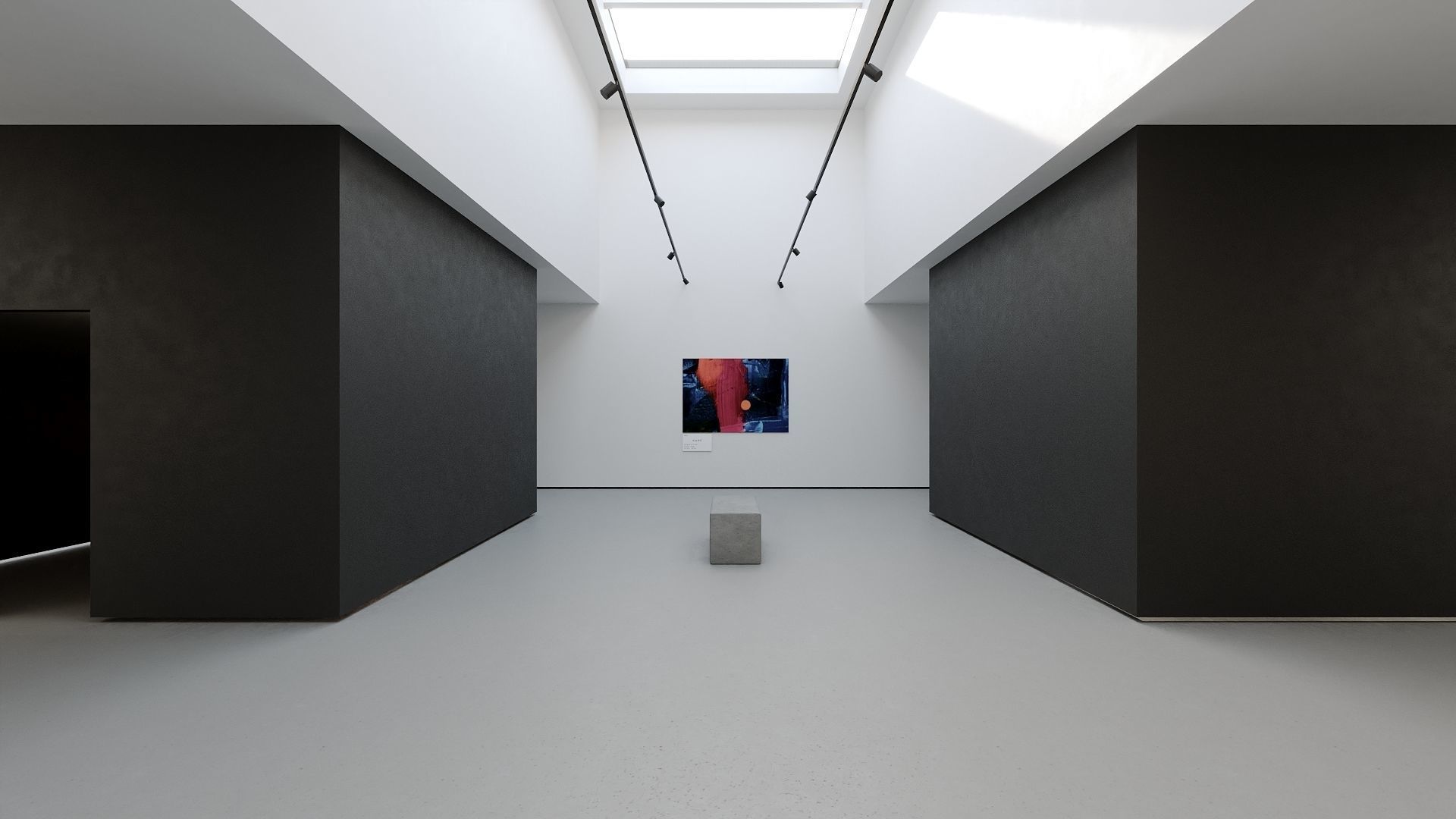 VR Art Gallery 2020 4K Corona Max Scene Low-poly 3D model_5