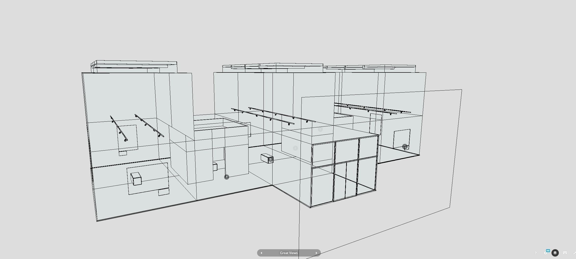VR Art Gallery 2020 4K Corona Max Scene Low-poly 3D model_8