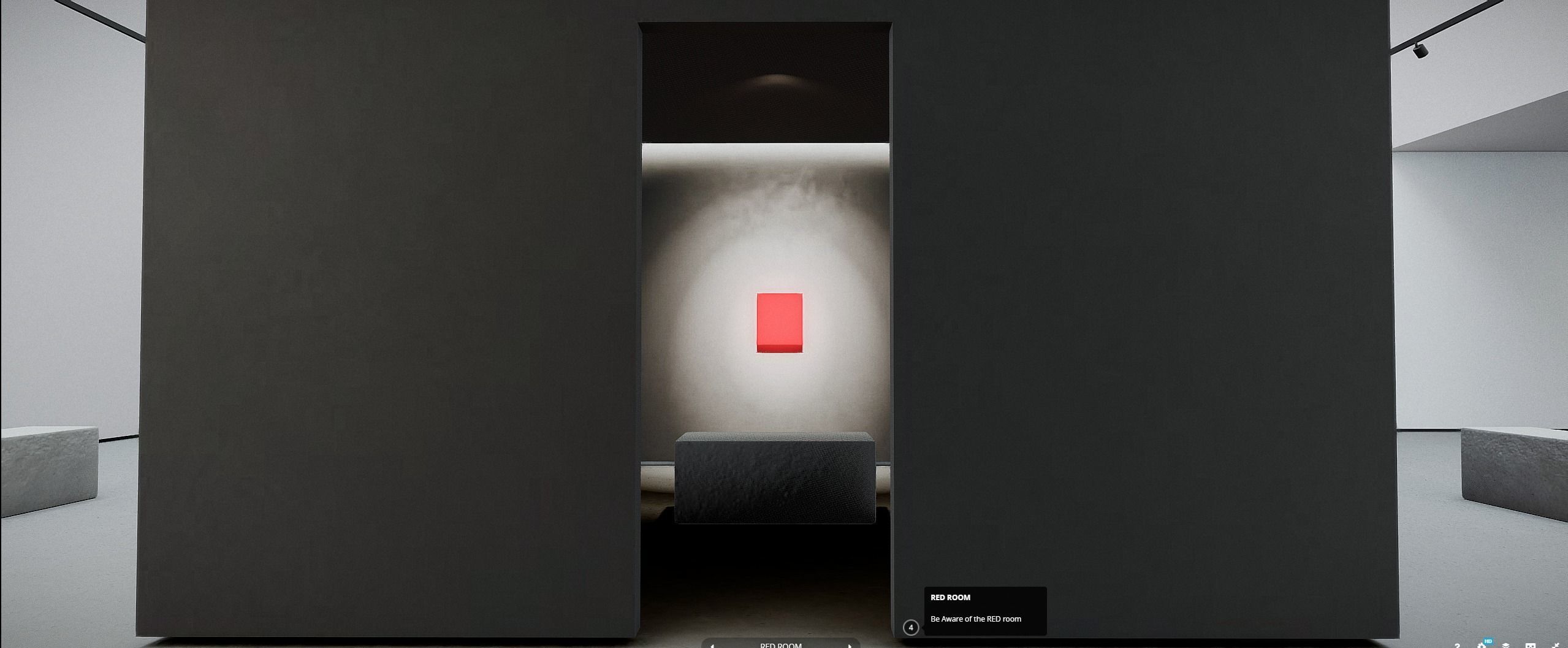 VR Art Gallery 2020 4K Corona Max Scene Low-poly 3D model_10
