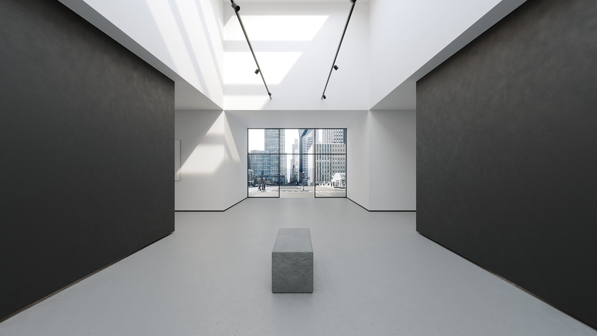 VR Art Gallery 2020 4K Corona Max Scene Low-poly 3D model_4