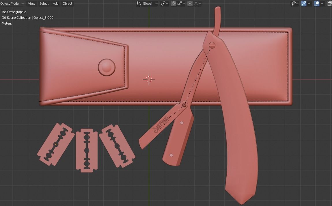 Razor Low-poly 3D model_12