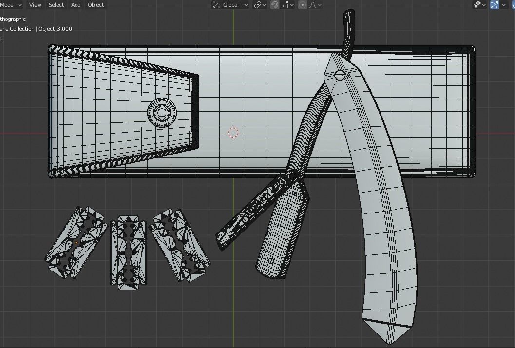 Razor Low-poly 3D model_1