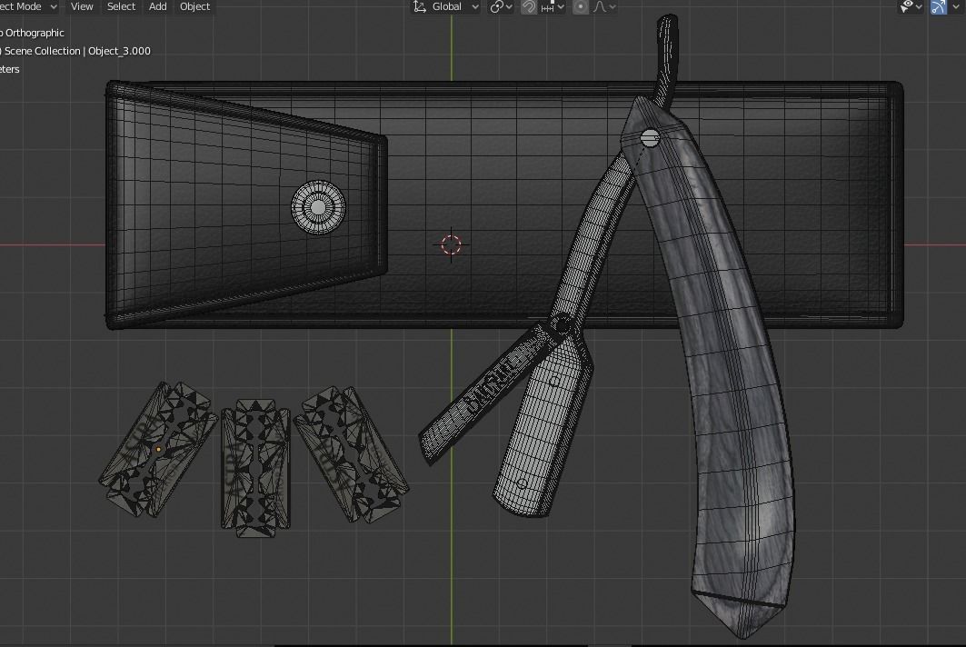 Razor Low-poly 3D model_10