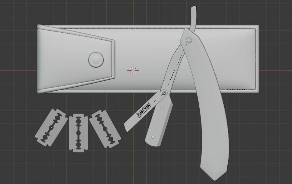 Razor Low-poly 3D model_3