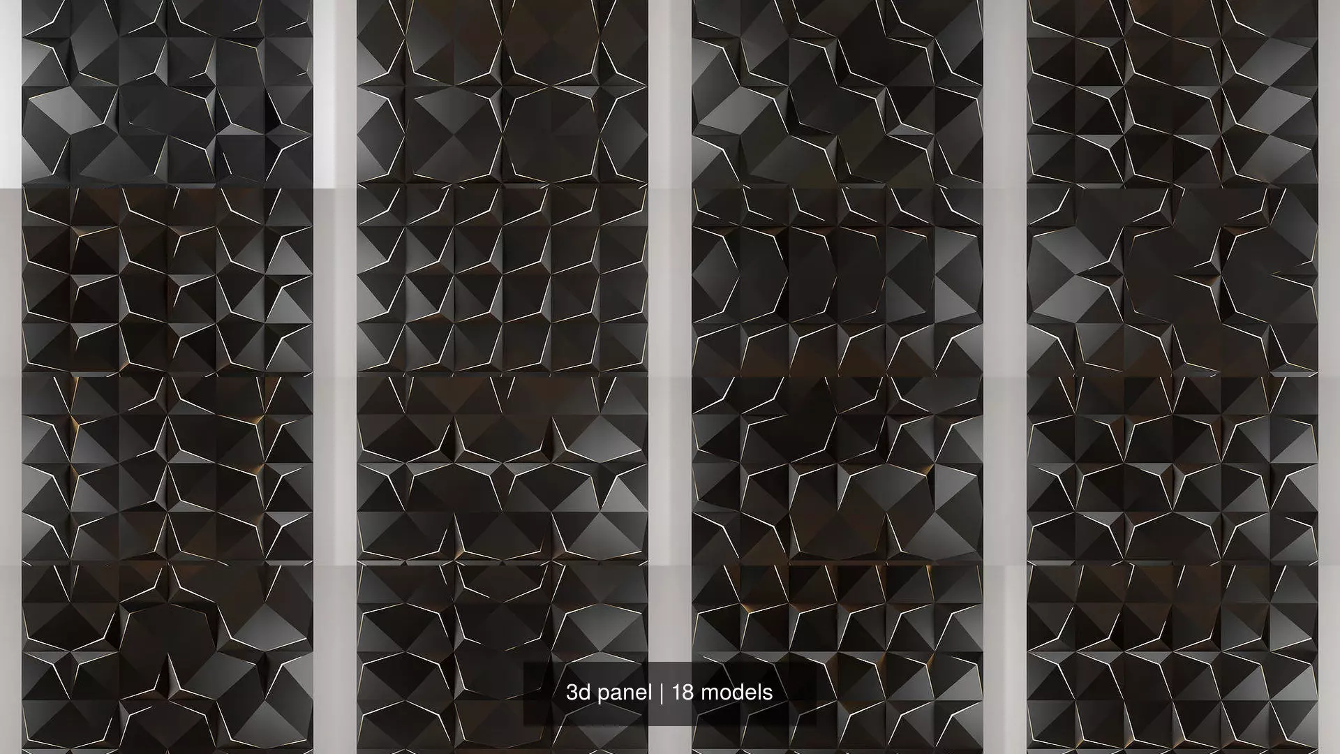 3d panel geometric wall panels 3D Model Collection_0