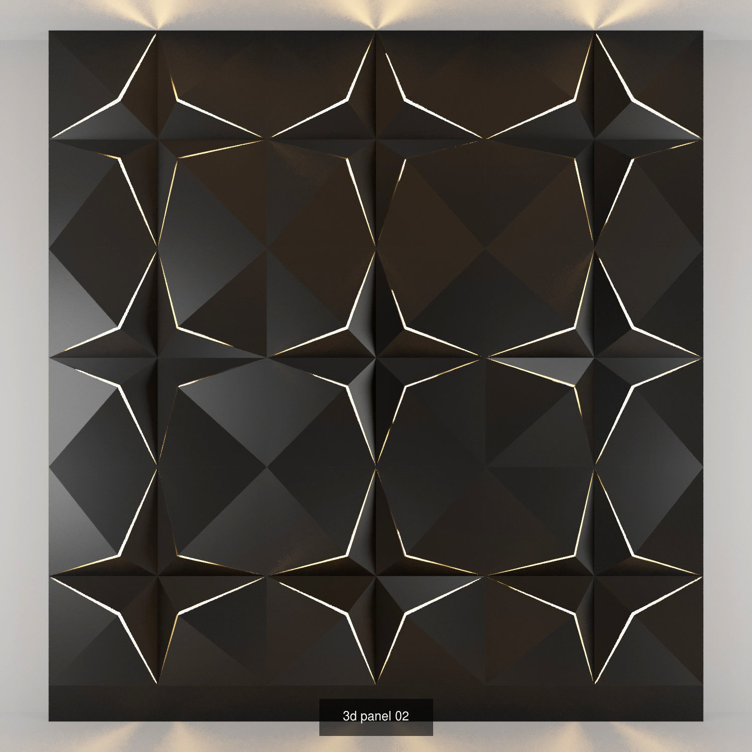 3d panel geometric wall panels 3D Model Collection_3