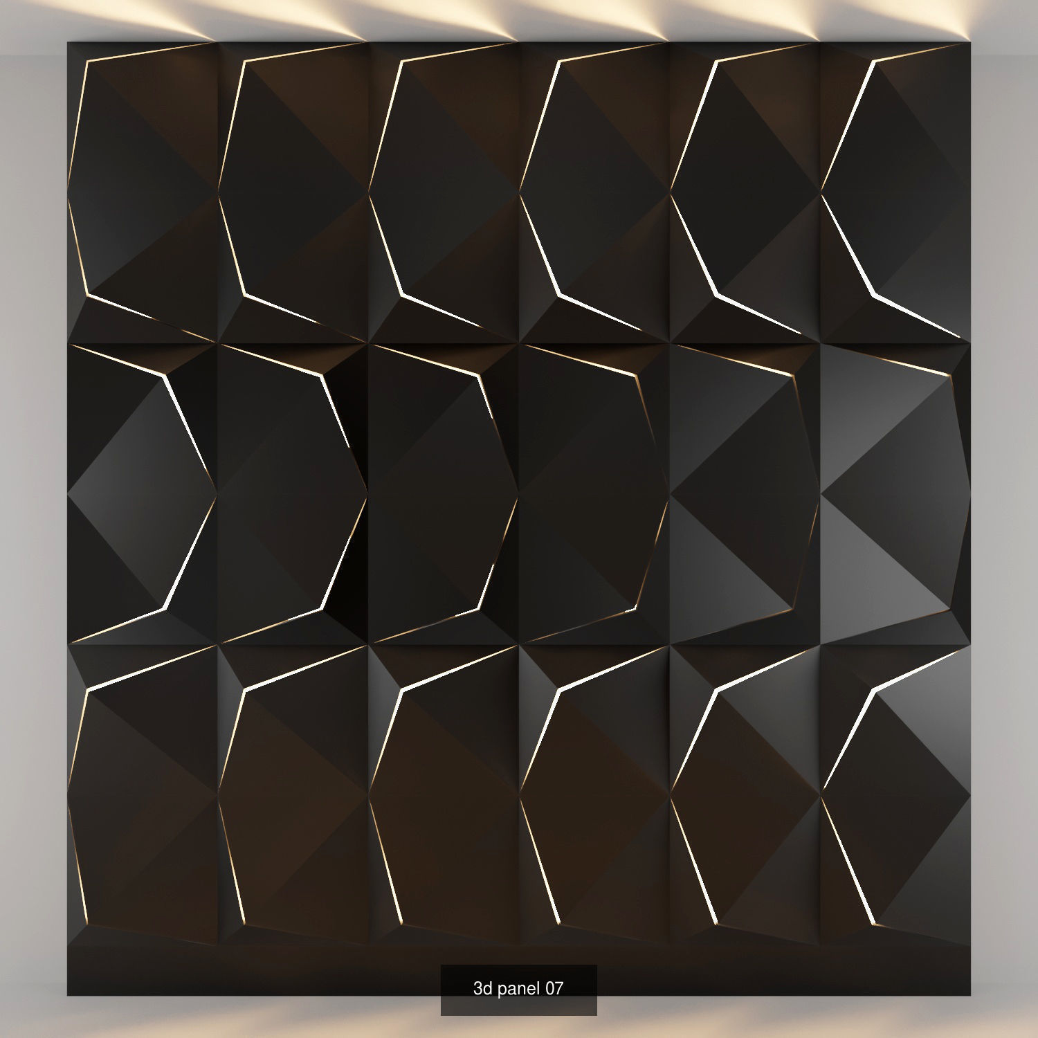3d panel geometric wall panels 3D Model Collection_8