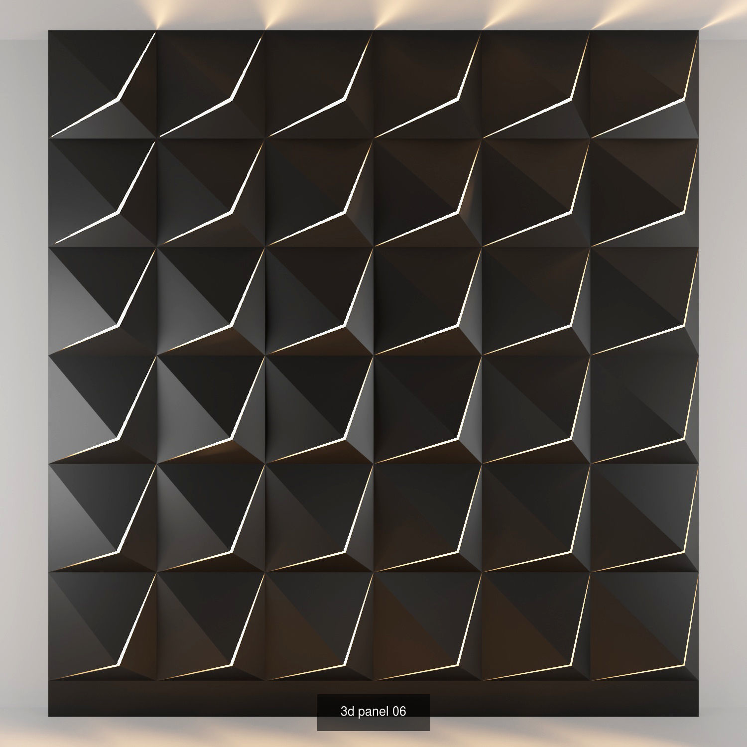 3d panel geometric wall panels 3D Model Collection_7