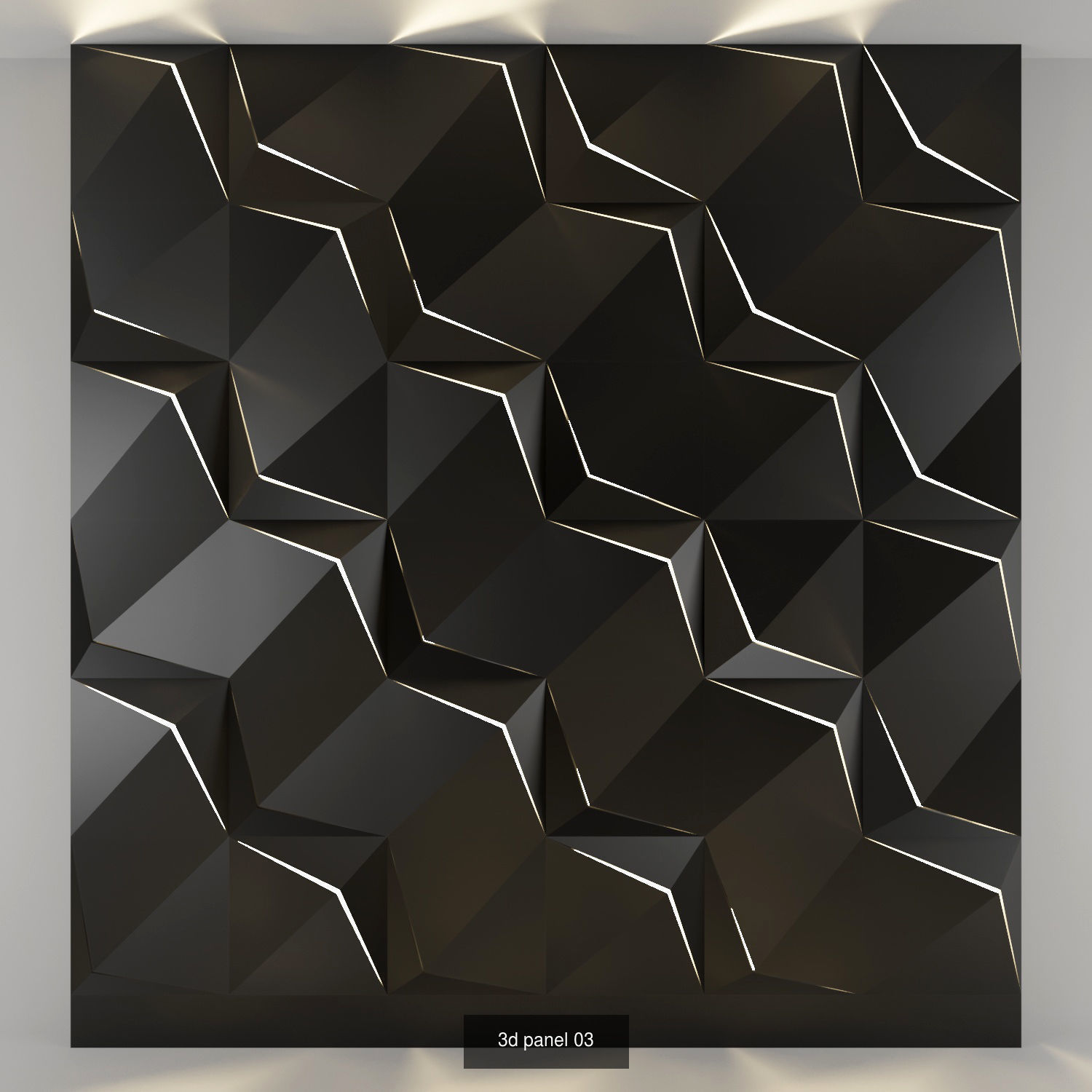 3d panel geometric wall panels 3D Model Collection_4