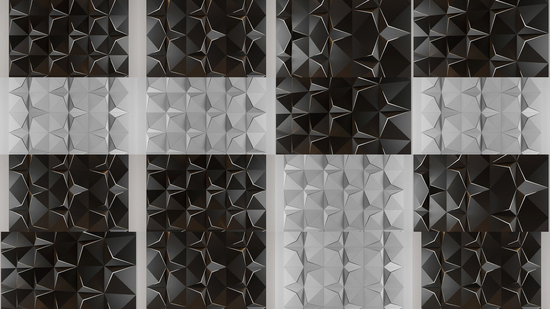 3d panel geometric wall panels 3D Model Collection_1