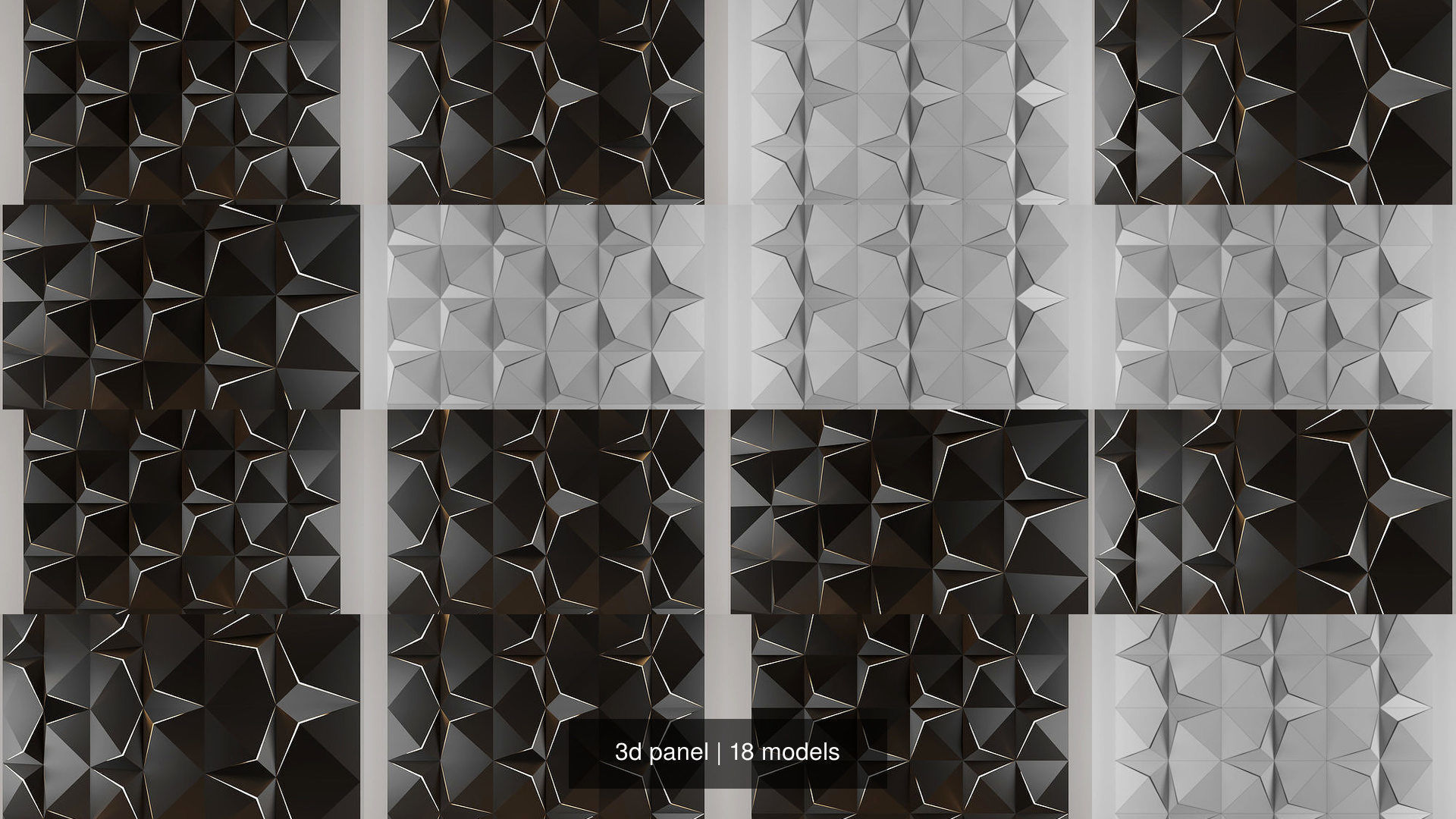 3d panel geometric wall panels 3D Model Collection_2