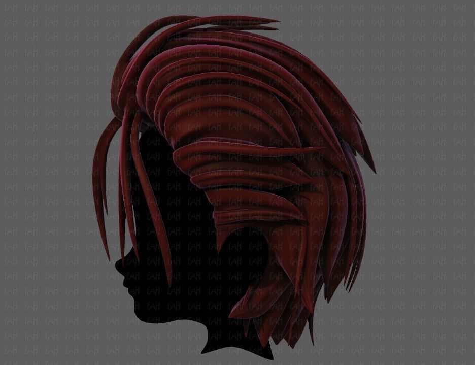3D Hair style for boy V68 Low-poly 3D model_7
