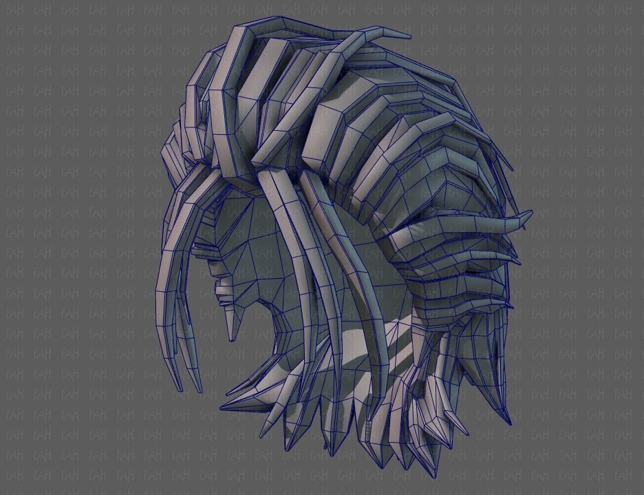 3D Hair style for boy V68 Low-poly 3D model_44