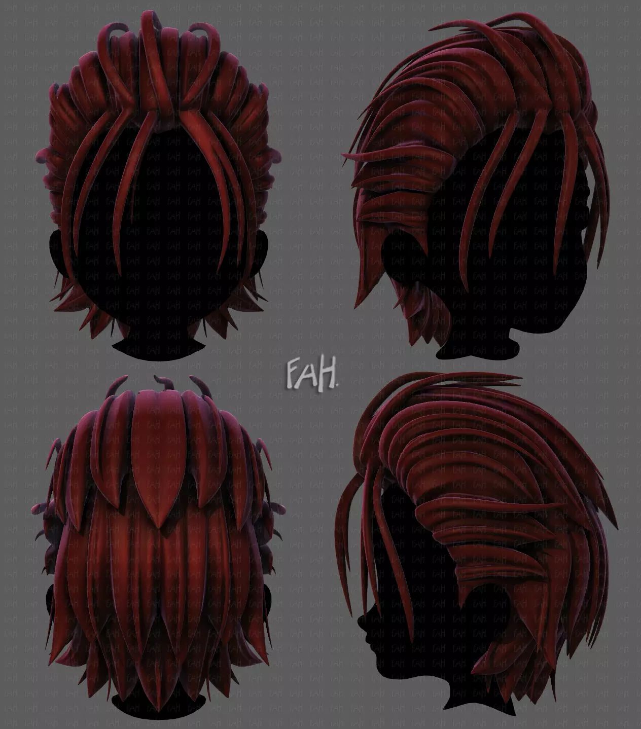 3D Hair style for boy V68 Low-poly 3D model_0