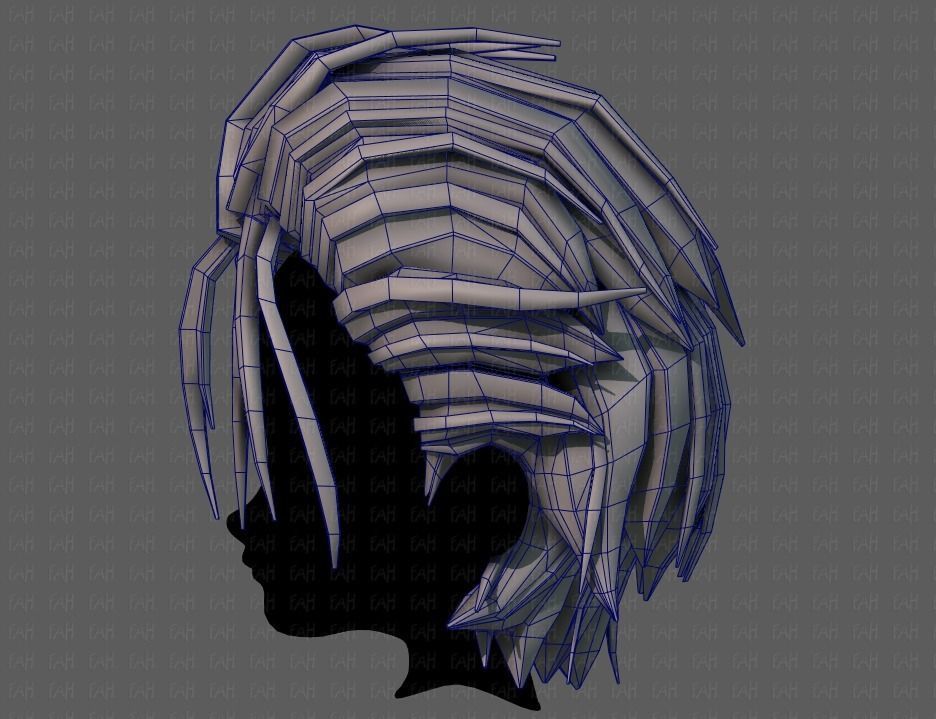 3D Hair style for boy V68 Low-poly 3D model_31