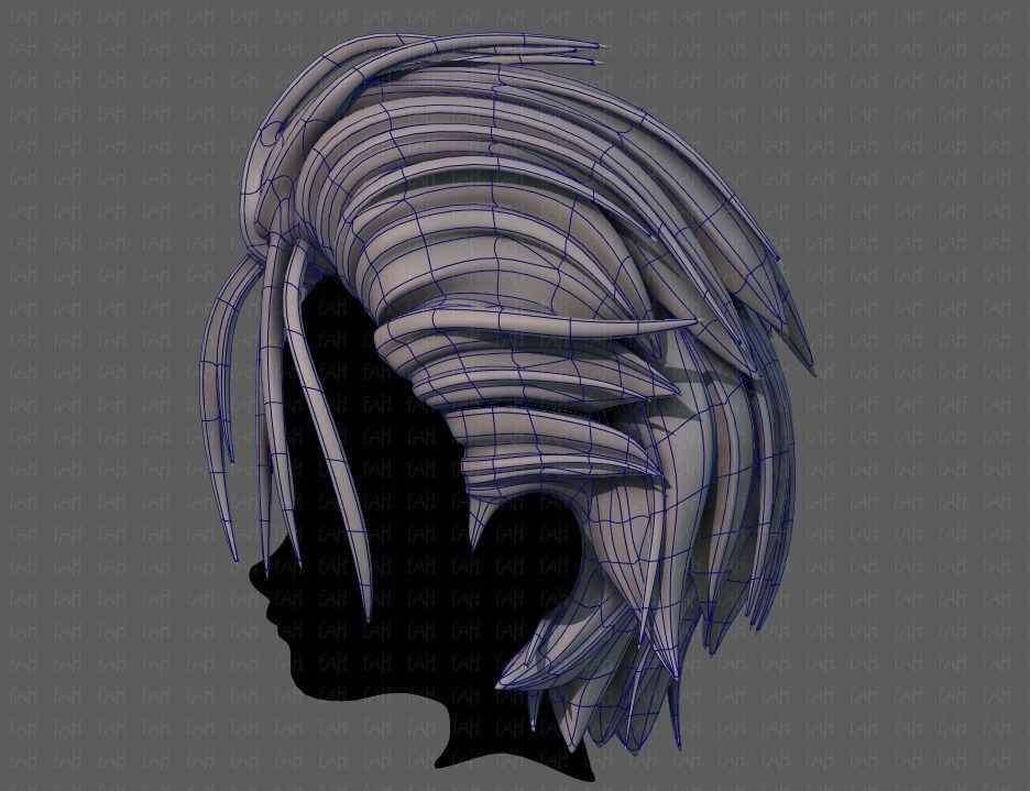 3D Hair style for boy V68 Low-poly 3D model_15