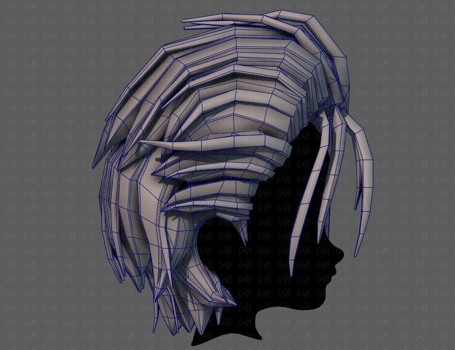 3D Hair style for boy V68 Low-poly 3D model_27
