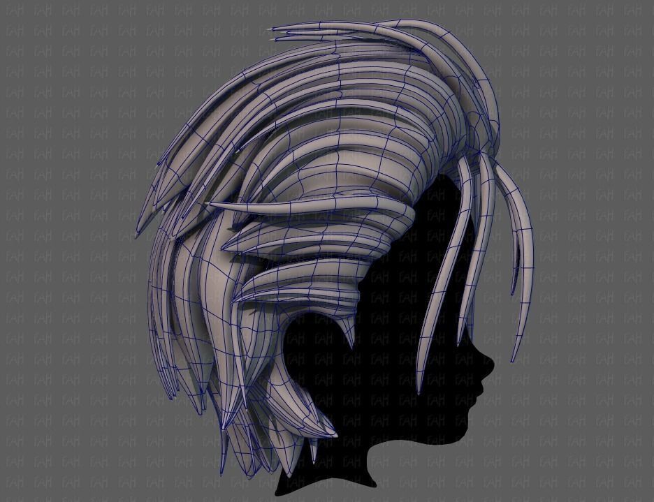 3D Hair style for boy V68 Low-poly 3D model_11