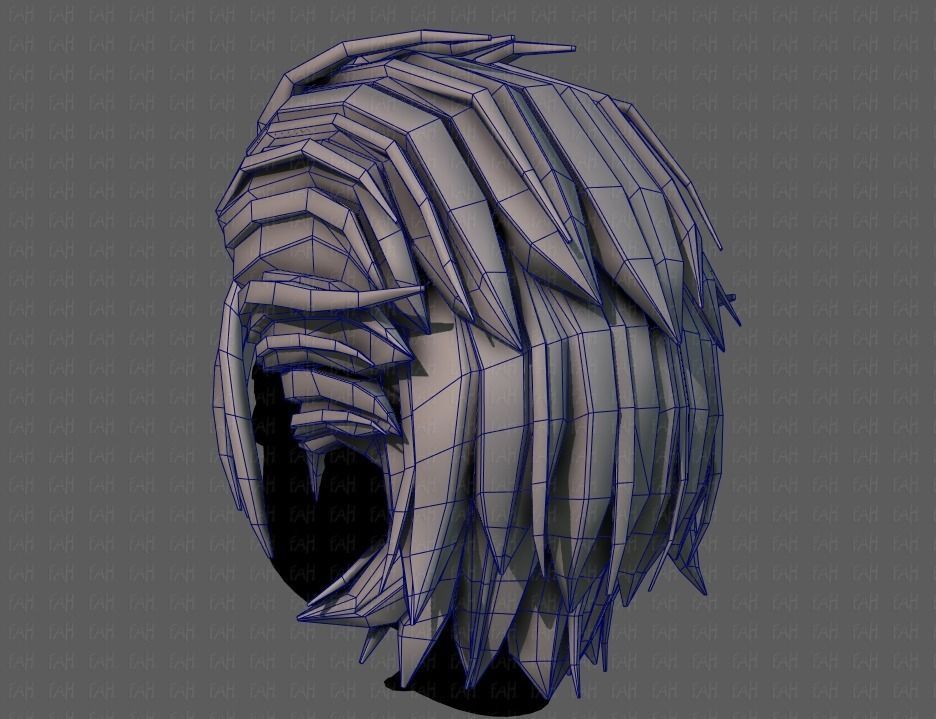 3D Hair style for boy V68 Low-poly 3D model_30