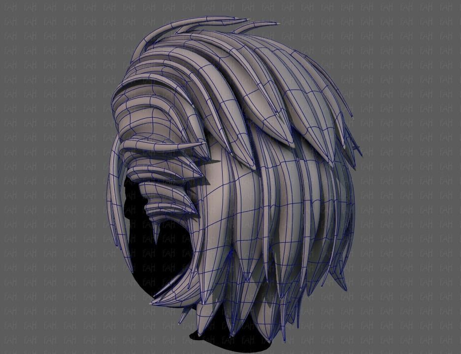 3D Hair style for boy V68 Low-poly 3D model_14