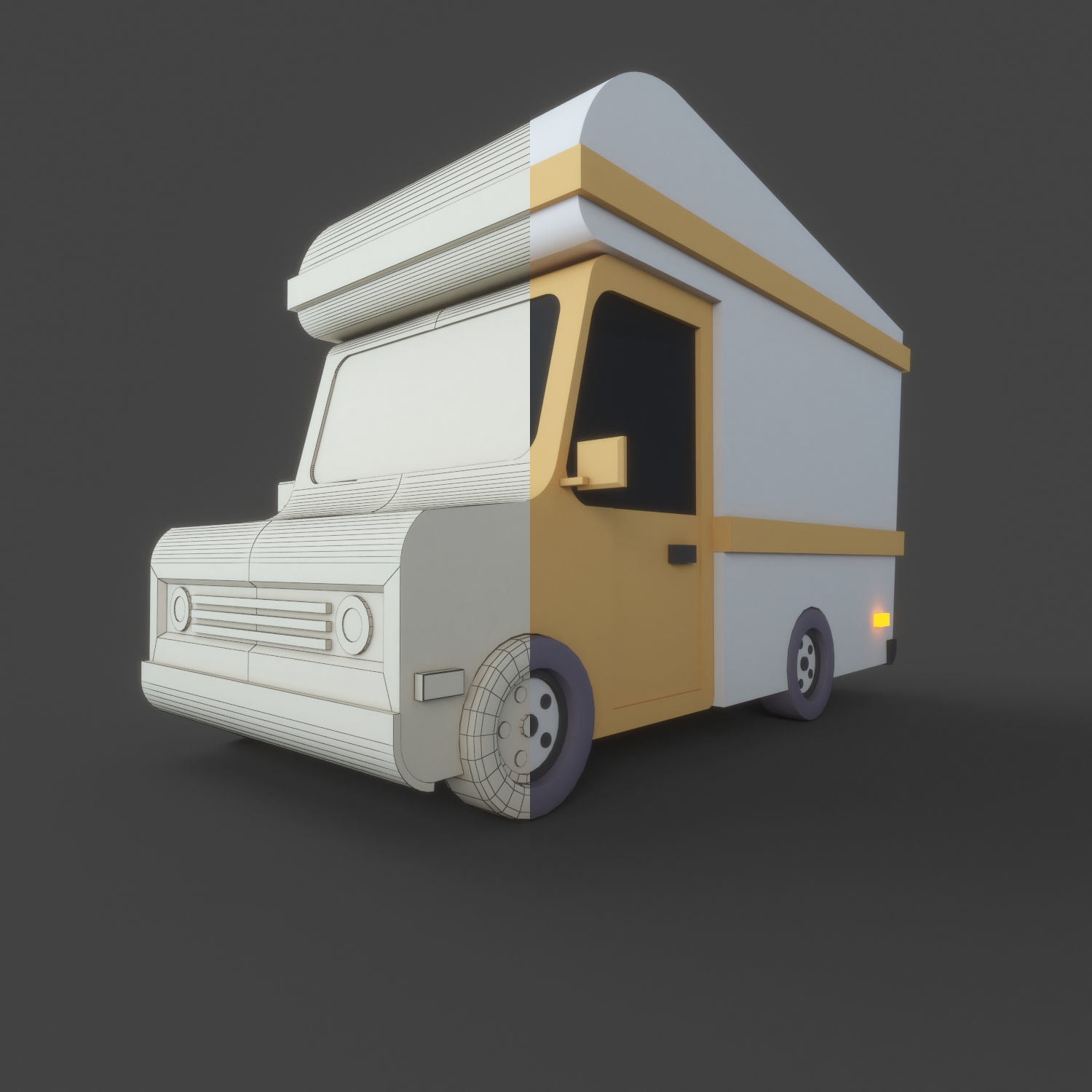 old car Low-poly 3D model_4