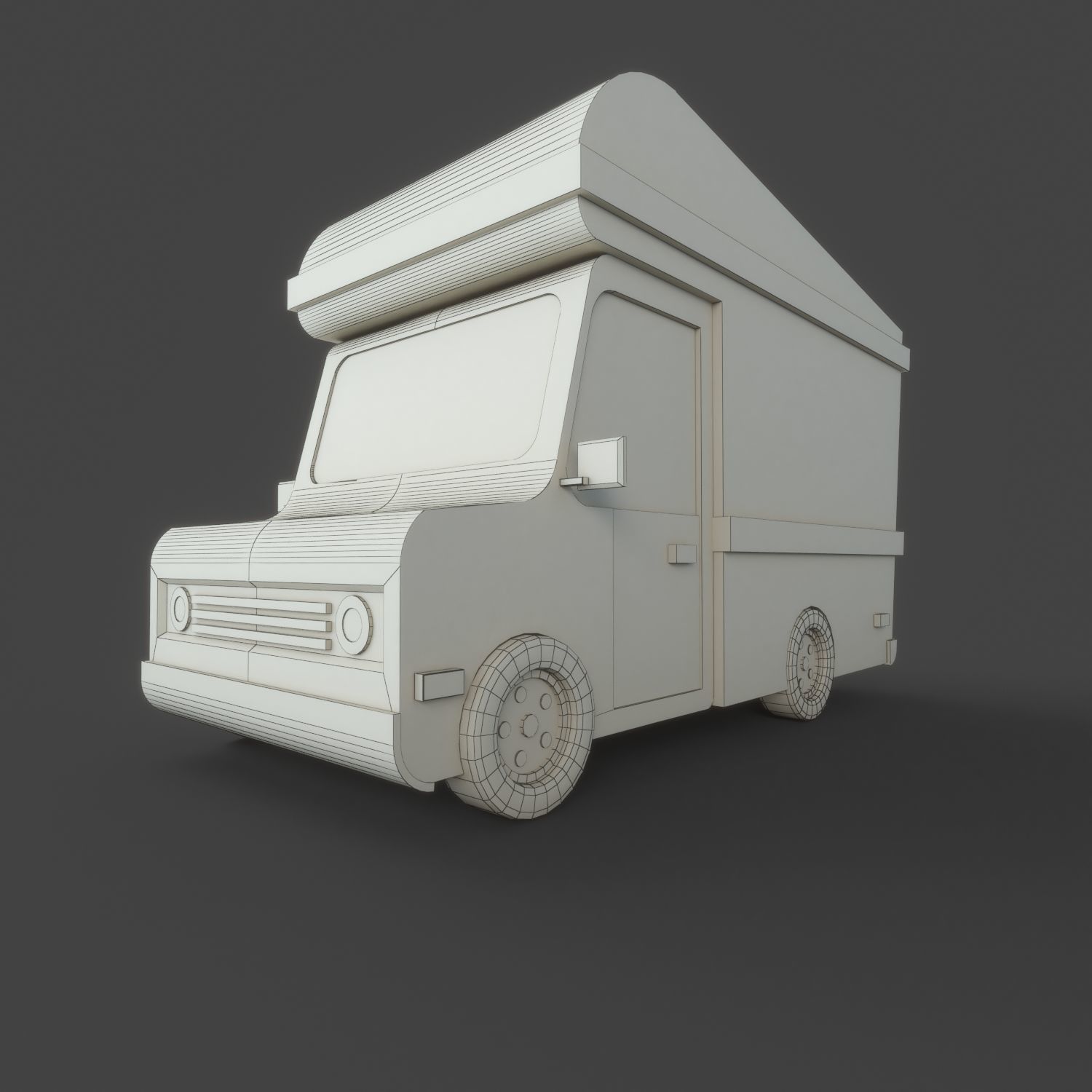 old car Low-poly 3D model_3