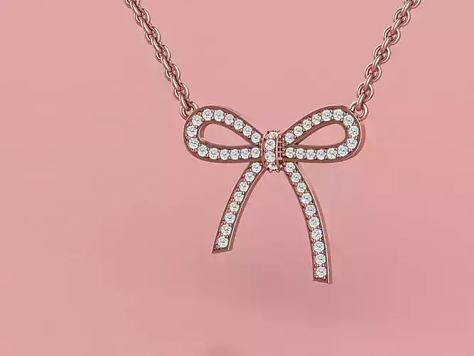 Bow Diamond Pendant printable model 18mm size 3dmodel 3D print model