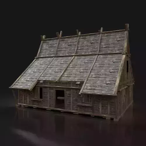 Next Gen AAA FANTASY MEDIEVAL WOODEN TOWN HOUSE FOREST HUT Low-poly 3D model