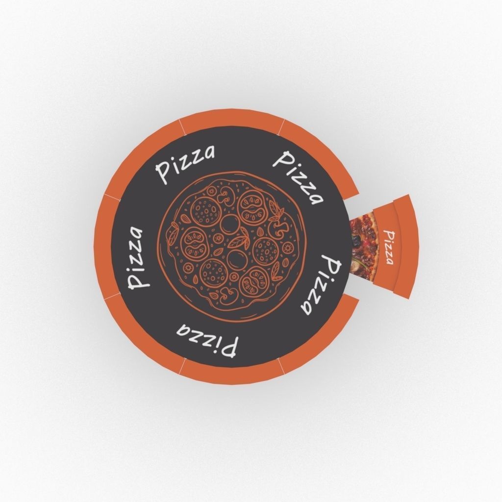 Pizza box Package  3D model Low-poly 3D model_5