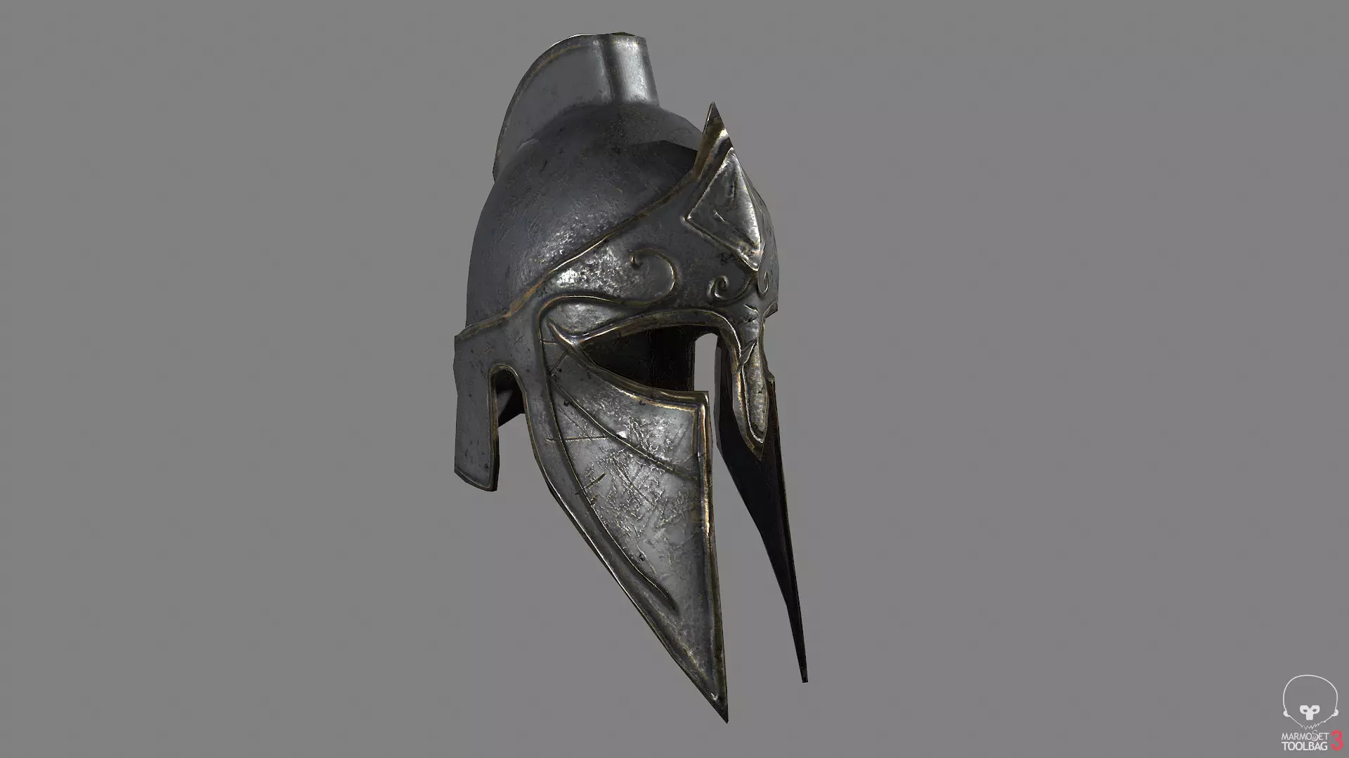 Helmet of spartan warrior Low-poly 3D model