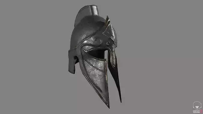 Helmet of spartan warrior Low-poly 3D model