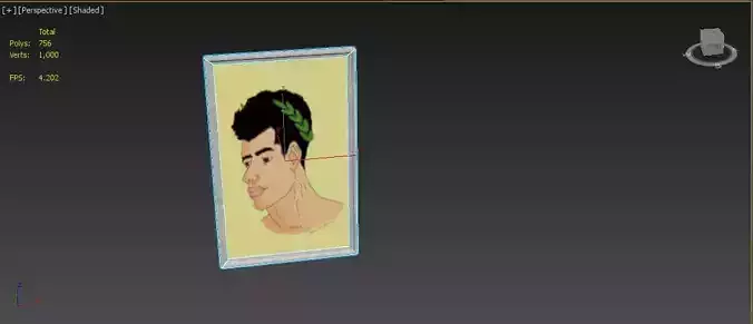 Roman guy wall art frame Low-poly 3D model