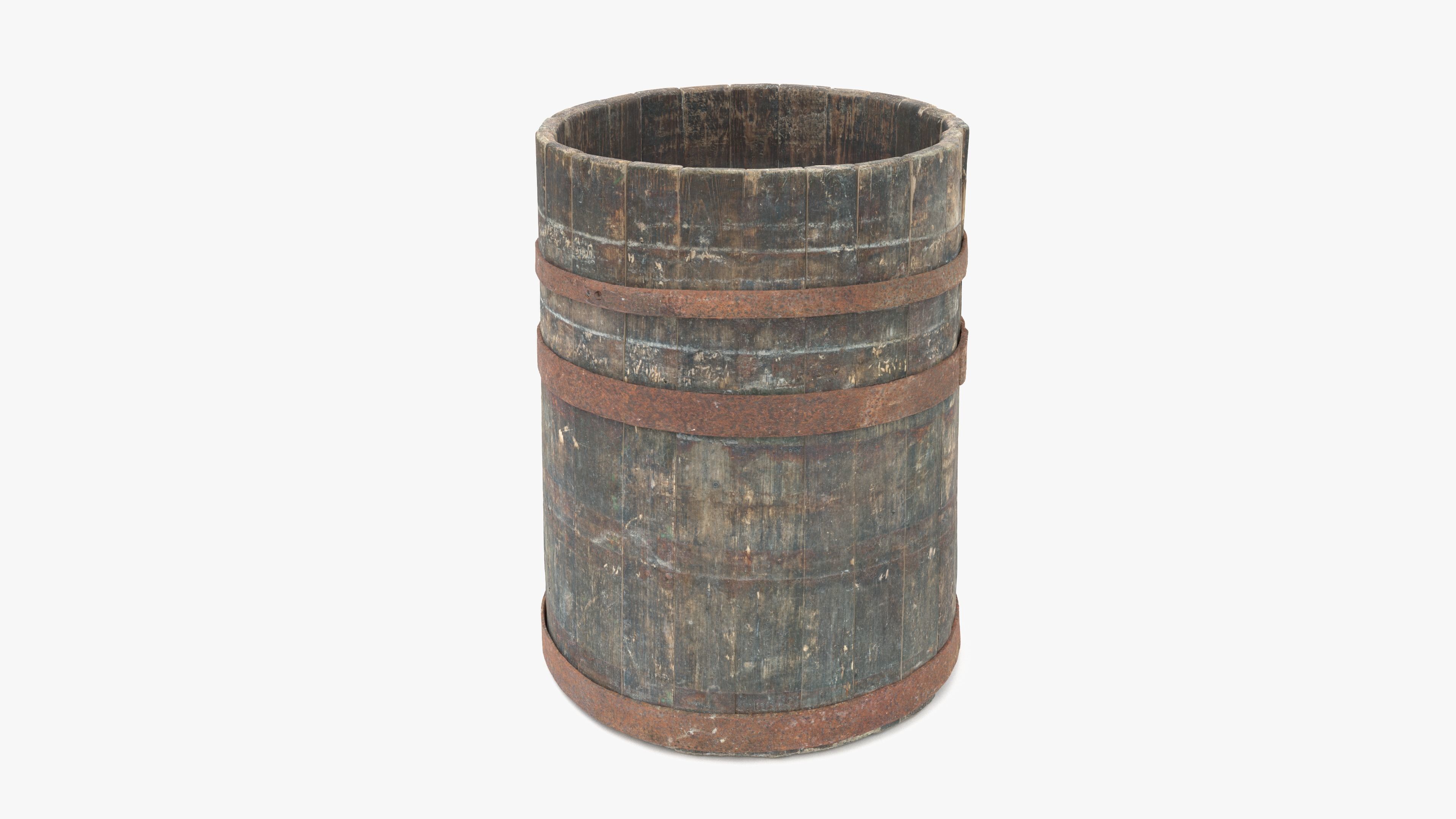 Modular Vat Barrel Low-poly 3D model_3